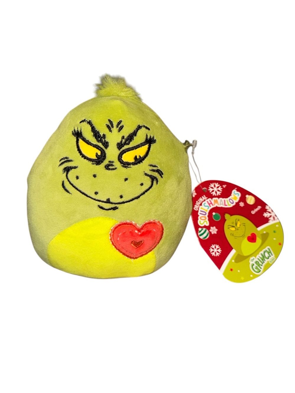 Licensed Green Grinch Plush with Red Heart Accent - Kids Stuffed Toy